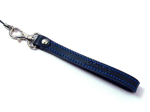 画像1: FOB レザーストラップ Type-A [Black×Blue] (1)