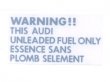 画像2: WARNING Fuelステッカー AUDI  (2)