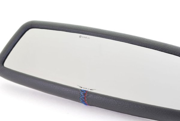 画像2: end.cc ワイドルームミラー 2018- レザーMステッチ/ブルーレンズ (2)