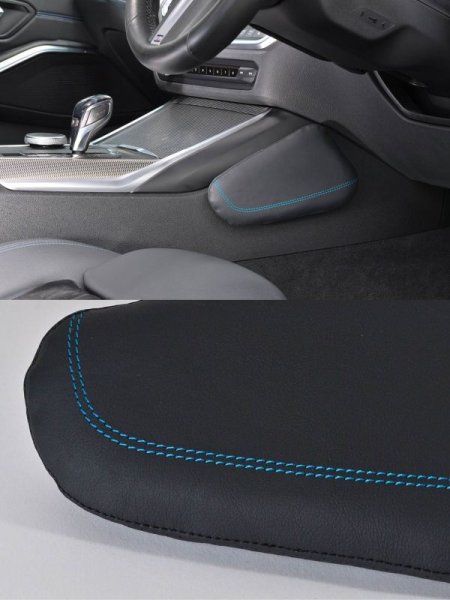 画像2: core OBJ select Knee Pad 【レザー（レッド/ブルーステッチ】 [900423/900424] (2)