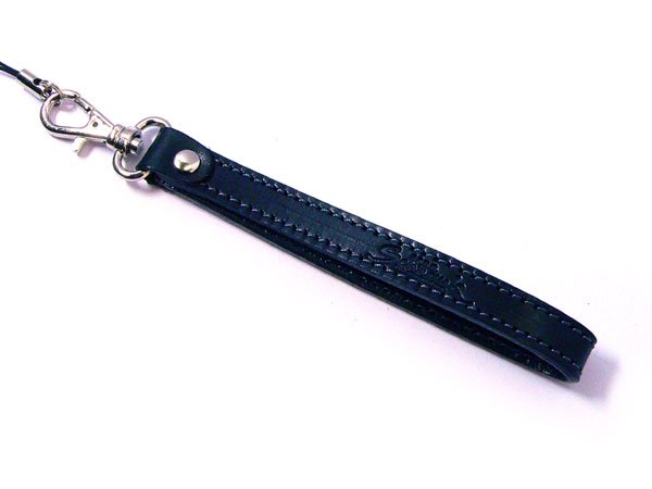 画像1: FOB レザーストラップ Type-A [Black×Black] (1)